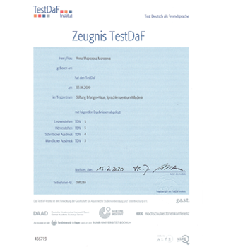 Сертификат TestDaF